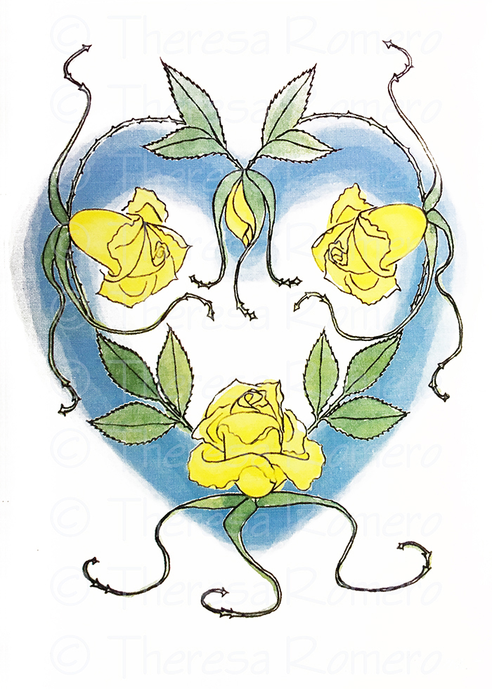TR62: Yellow Rose Heart
