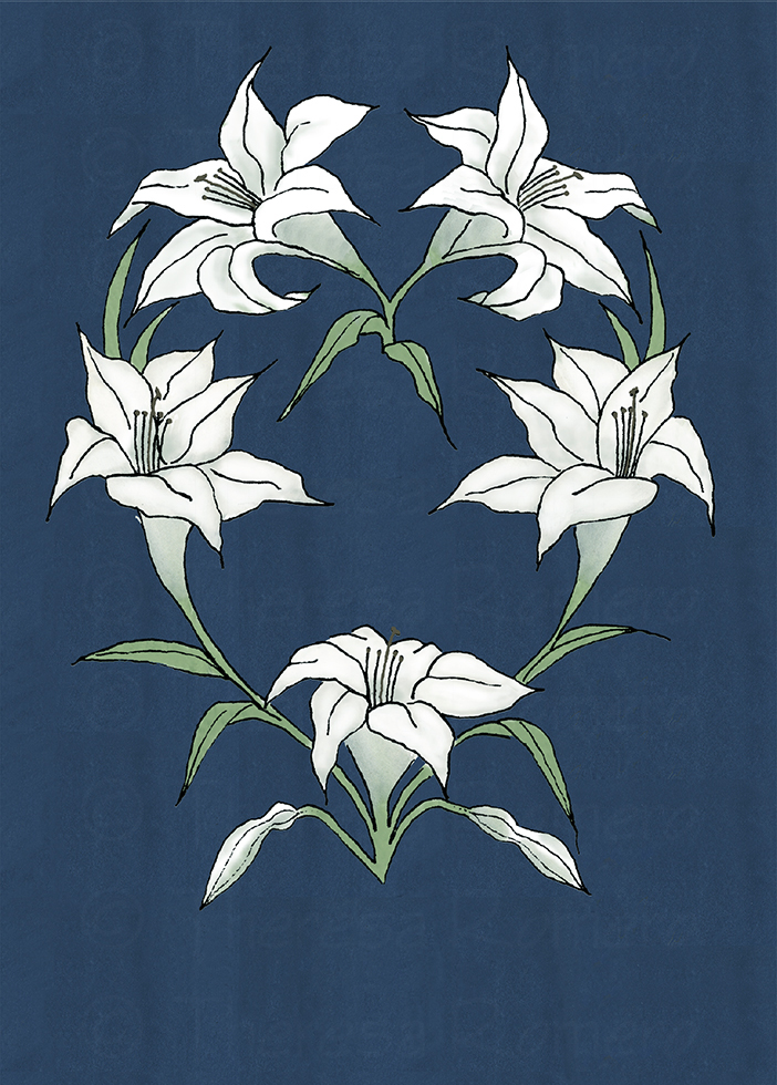 TR64: White Lily Heart